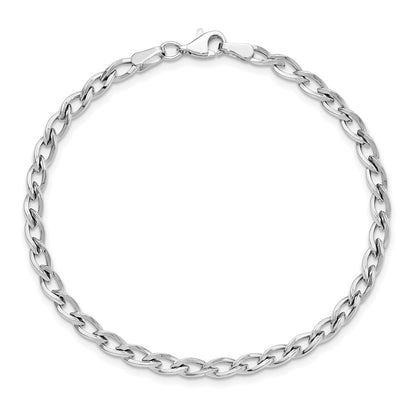 10K White Gold Polished Link Chain Bracelet