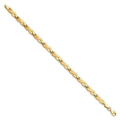 7 Inch 10K Polished And Brushed Bracelet