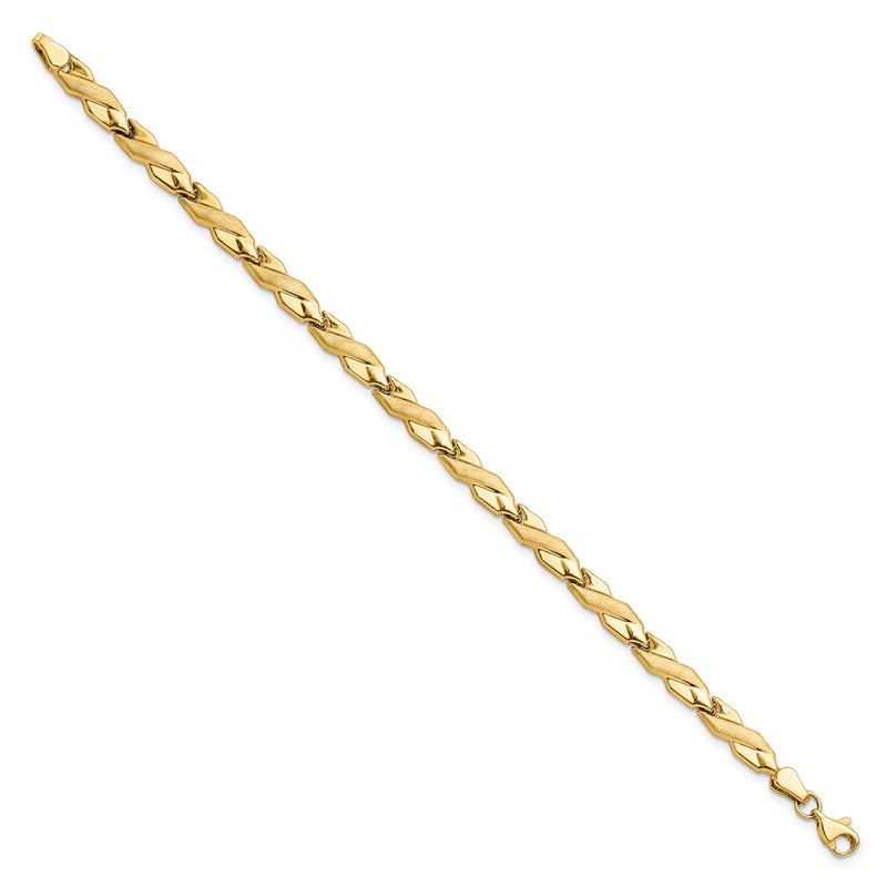 7 Inch 10K Polished And Brushed Bracelet
