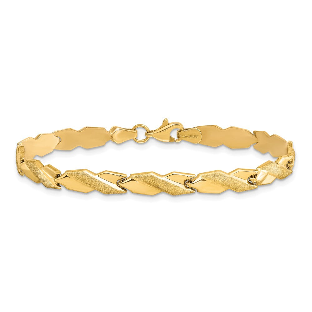 7 Inch 10K Polished And Brushed Bracelet
