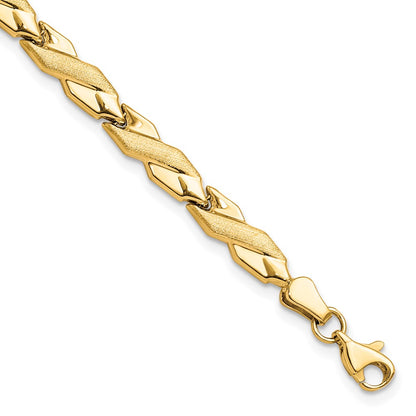 7 Inch 10K Polished And Brushed Bracelet