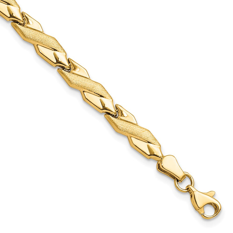 7 Inch 10K Polished And Brushed Bracelet