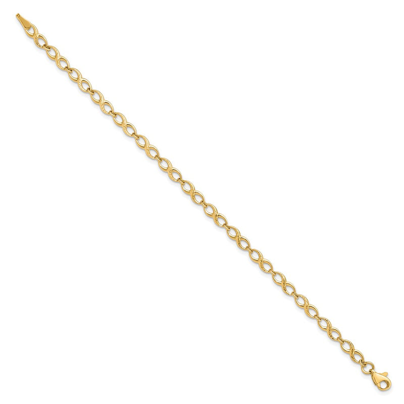 7 Inch 10K Polished And D/C Bracelet