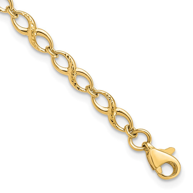 7 Inch 10K Polished And D/C Bracelet