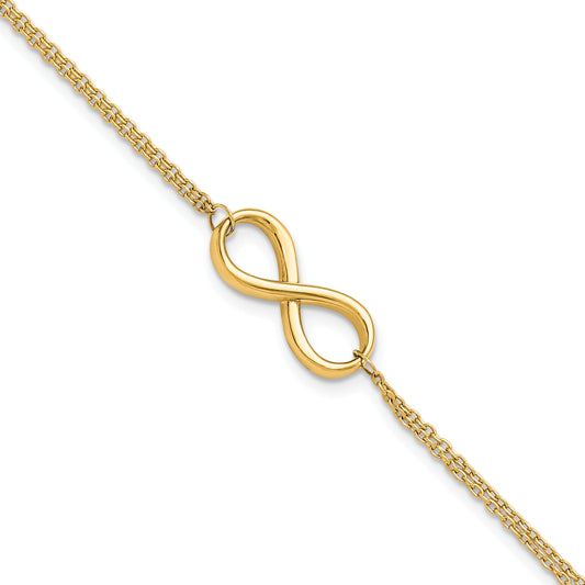 7.5 Inch 10K Polished Infinity Bracelet