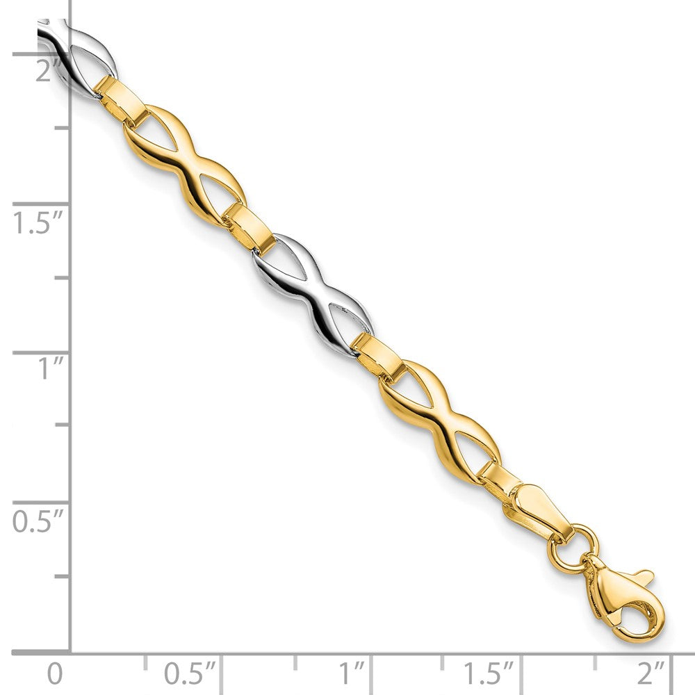 7.5 Inch 10K Two-Tone Polished Bracelet