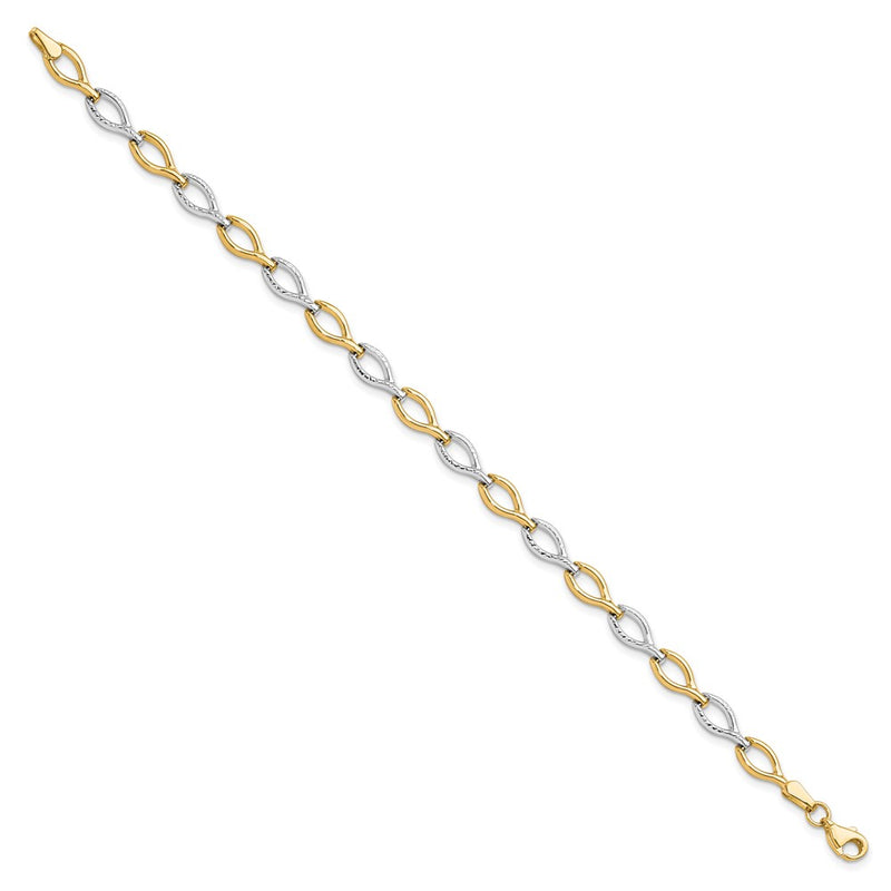 7.5 Inch 10K Two-Tone Polished D/C Bracelet