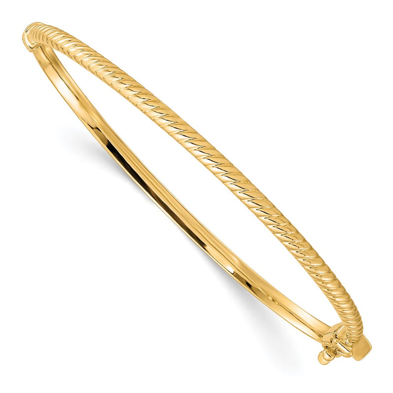10K Yellow Gold Polished Textured Bangle