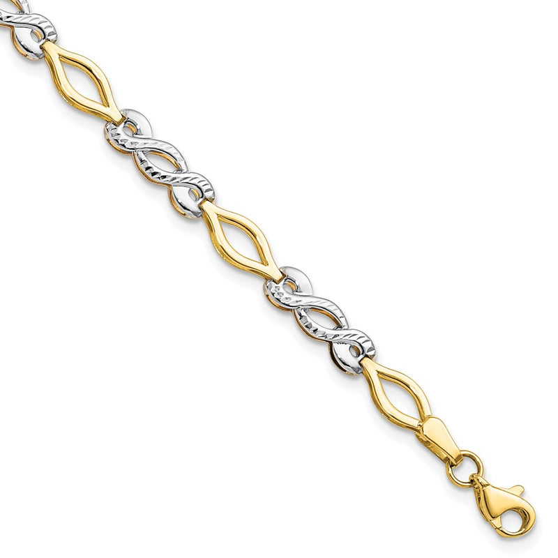 7.5 Inch 10K Two-Tone Polished D/C Bracelet