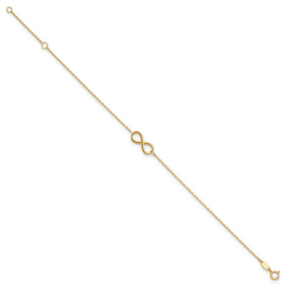 10K Yellow Gold Polished Infinity With 1In Ext. Bracelet