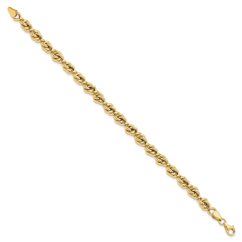 10K Yellow Gold Polished Fancy Link Chain Bracelet