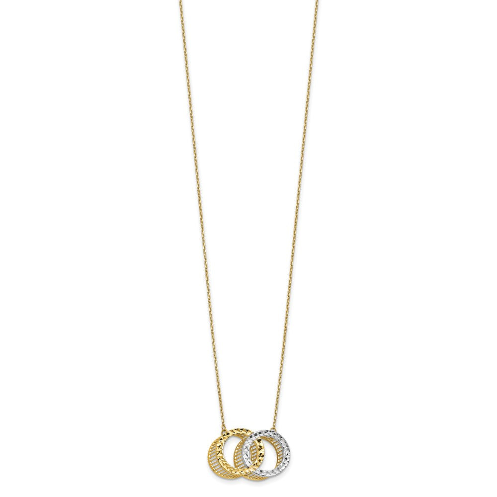 10K Yellow Rhodium Plated Polished D/C Necklace