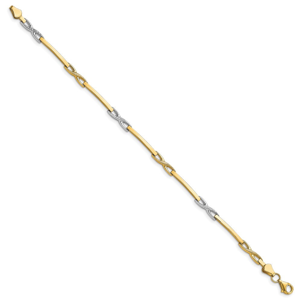 10K Yellow Rhodium Plated Polished Bracelet