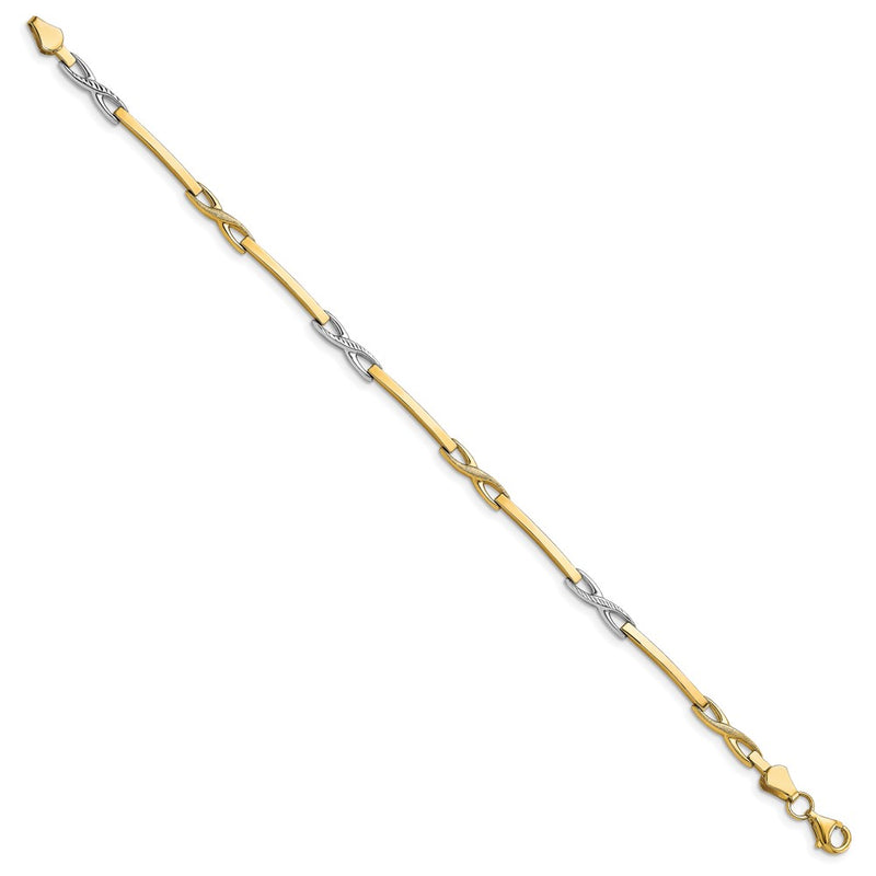 10K Yellow Rhodium Plated Polished Bracelet