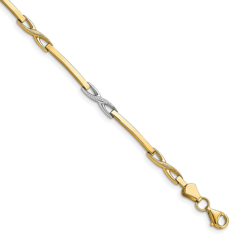 10K Yellow Rhodium Plated Polished Bracelet