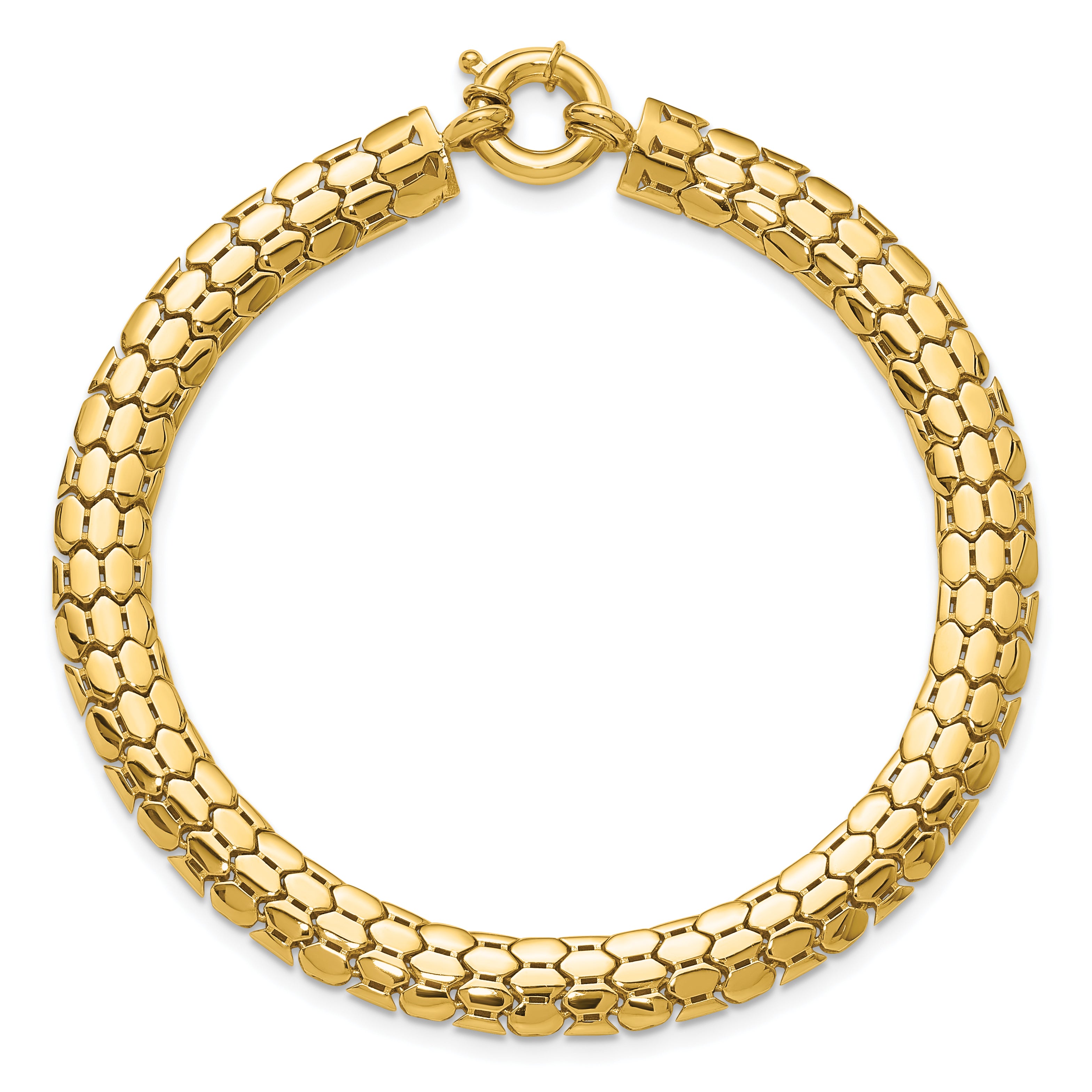 10K Yellow Gold Polished Fancy Link Bracelet