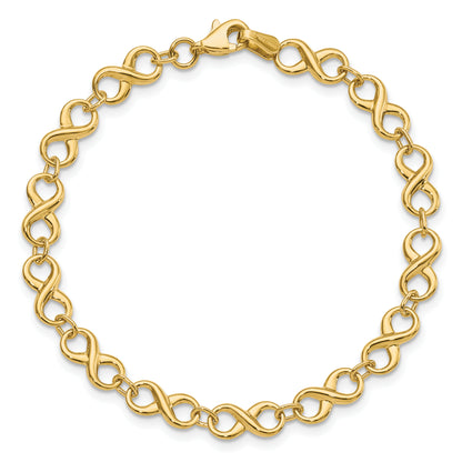 10K Yellow Gold Polished Infinity Bracelet