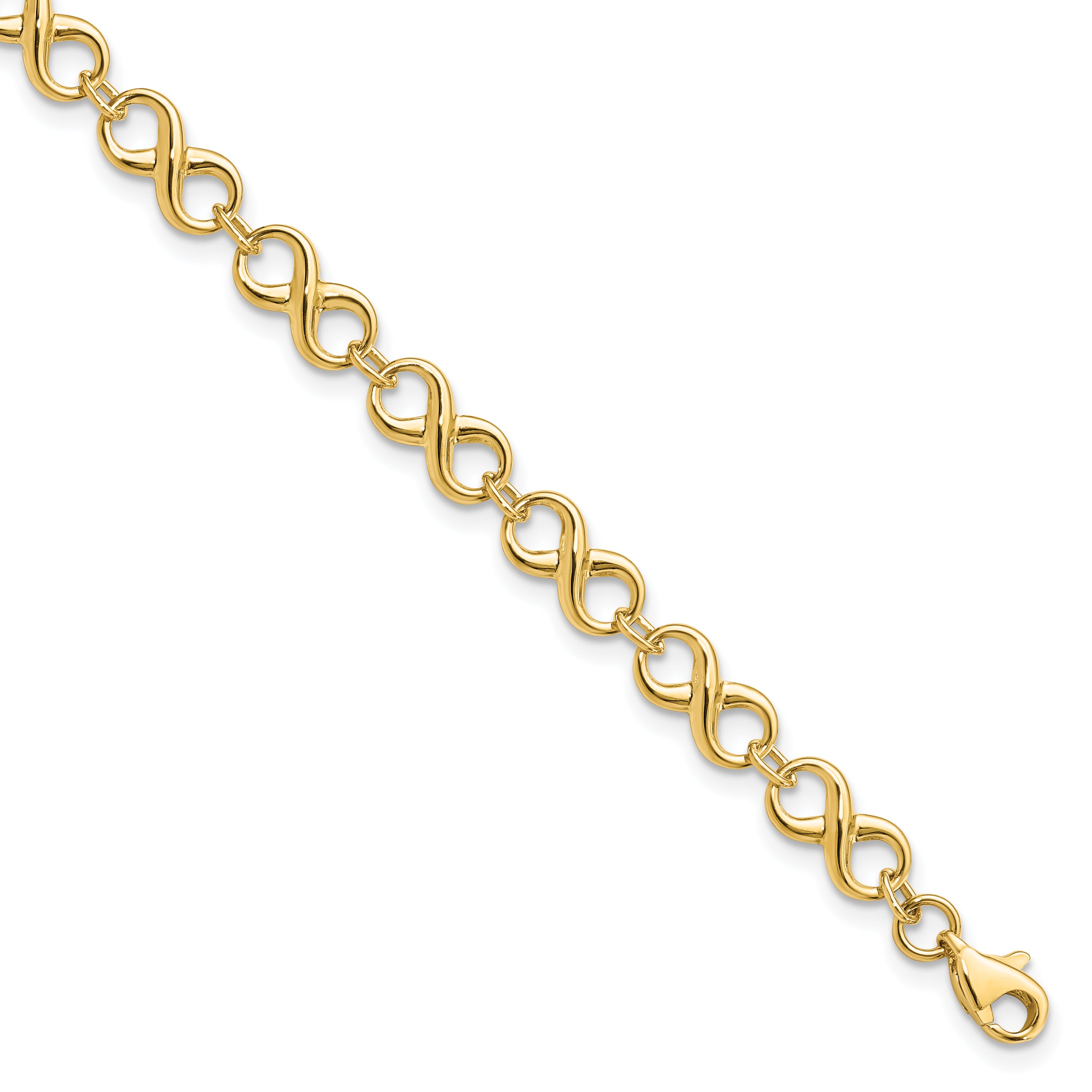 10K Yellow Gold Polished Infinity Bracelet