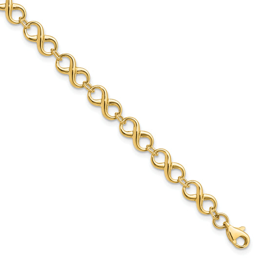 10K Yellow Gold Polished Infinity Bracelet
