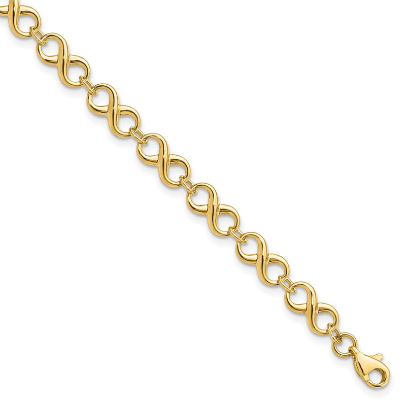 10K Yellow Gold Polished Infinity Bracelet