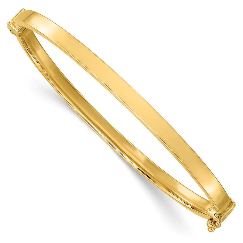 10K Yellow Gold Polished Hinged Bangle Bracelet