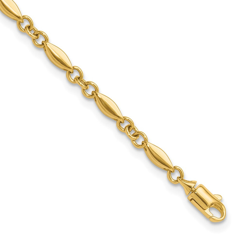 10K Yellow Gold Polished Fancy Link Bracelet