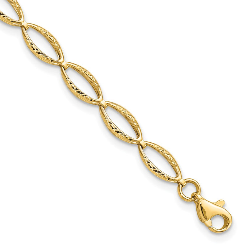 10K Yellow Gold Polished And D/C Bracelet