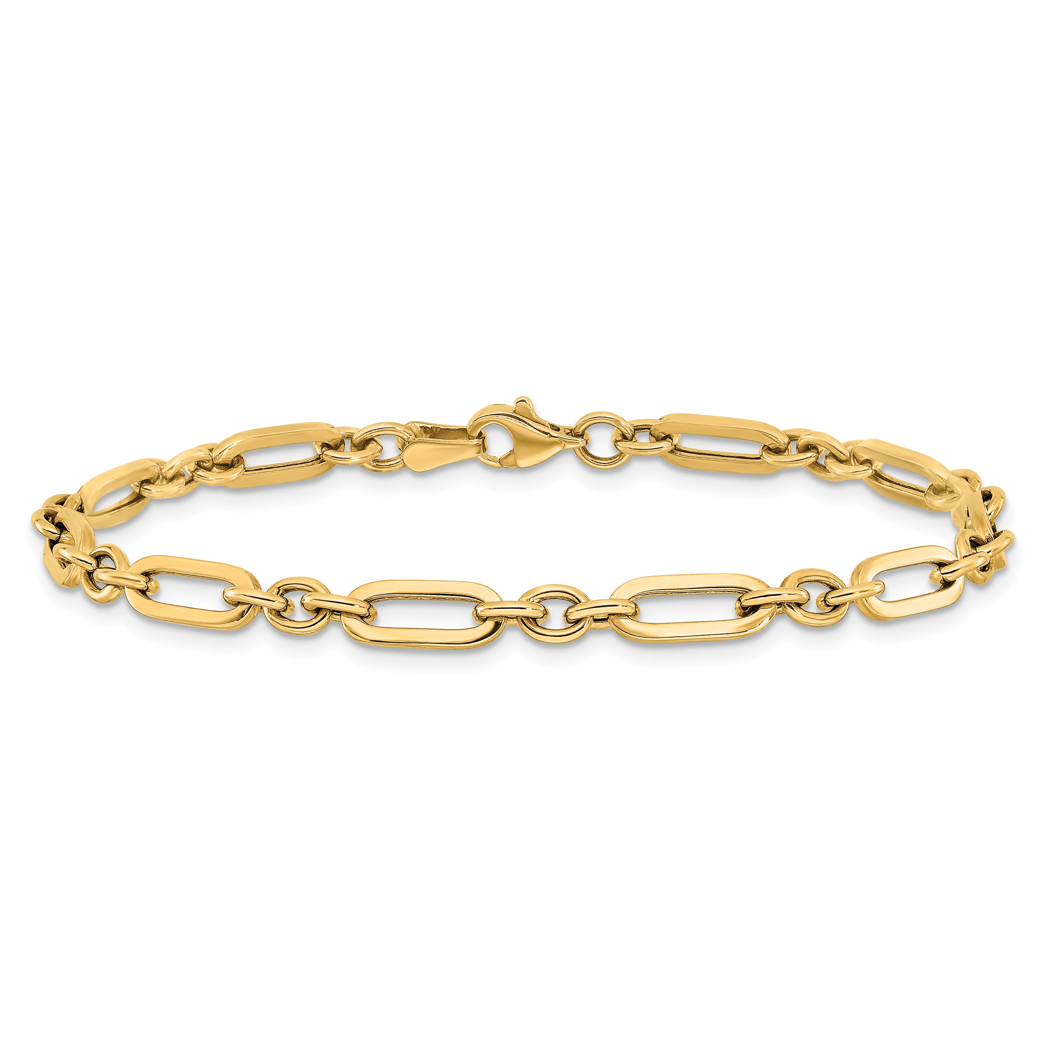 10K Yellow Gold Polished Fancy Link Bracelet