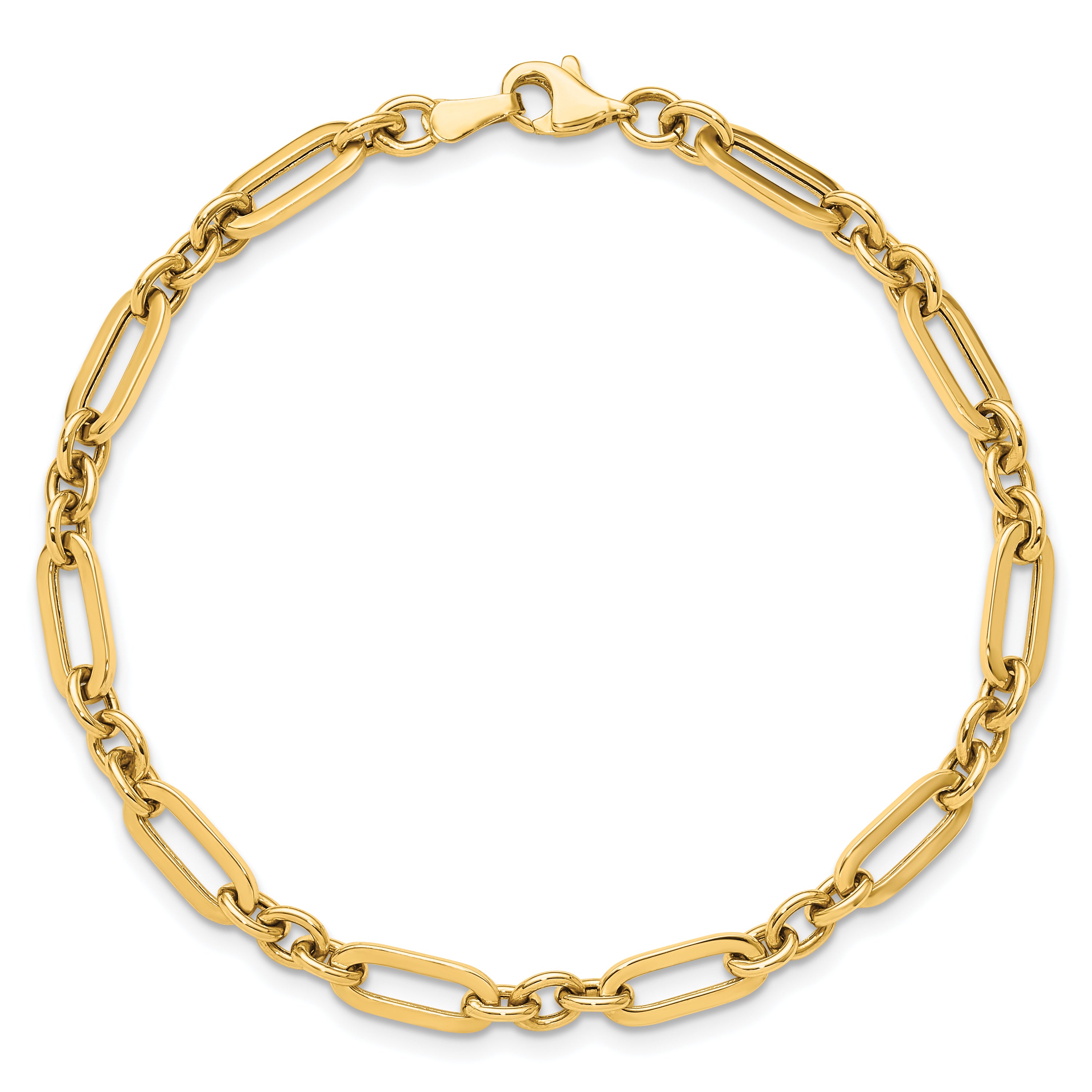 10K Yellow Gold Polished Fancy Link Bracelet