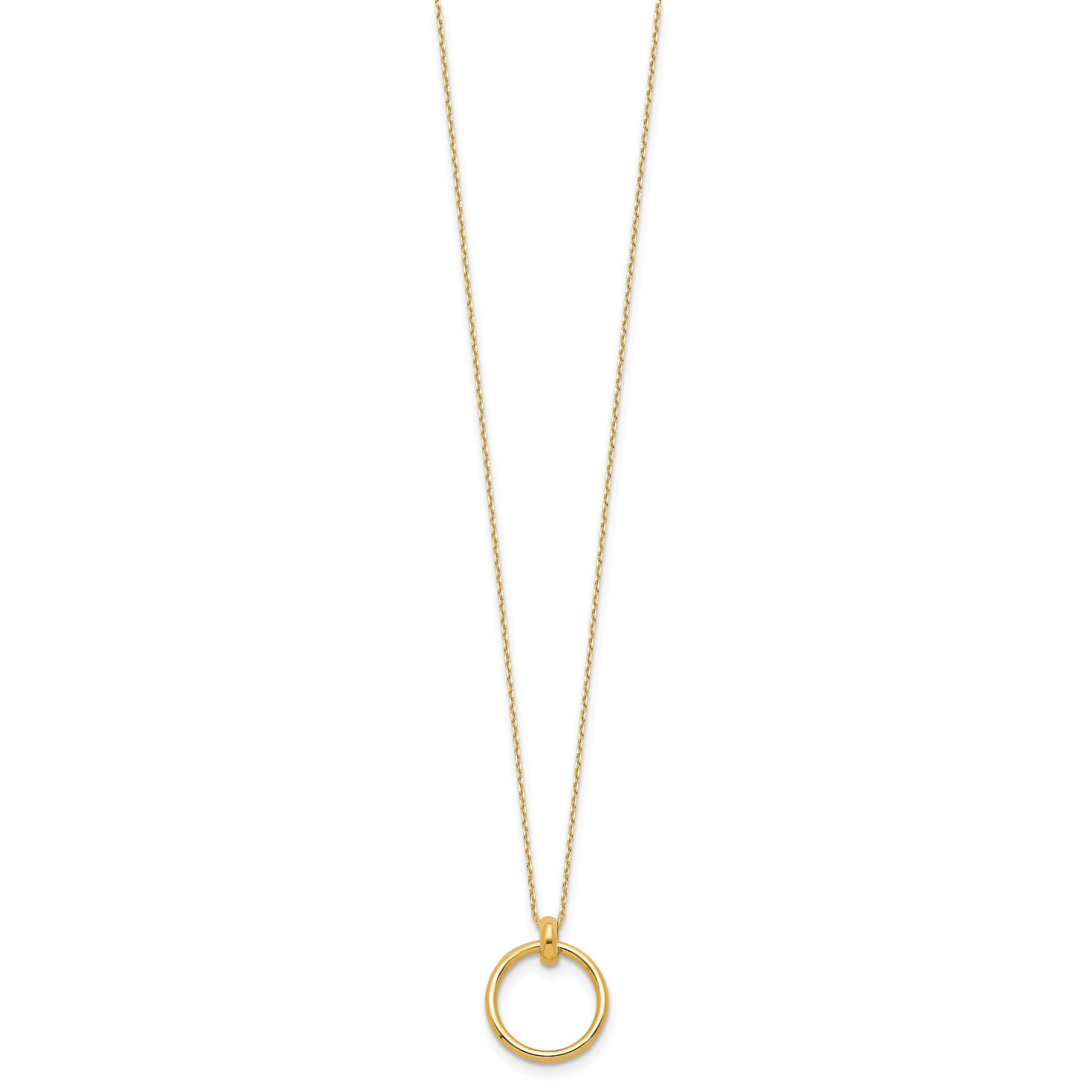 10K Yellow Gold Polished Circle Necklace