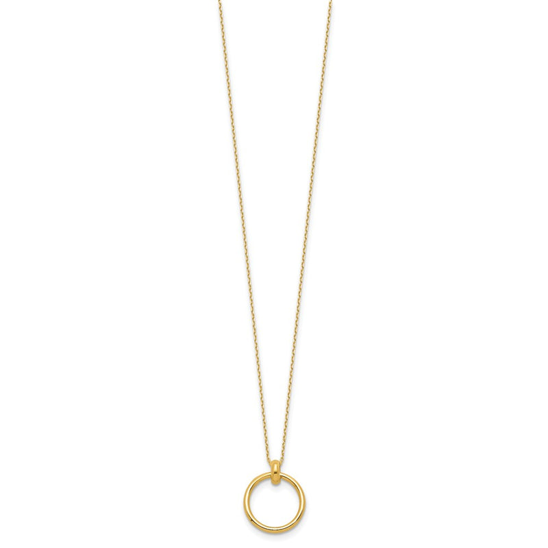 10K Yellow Gold Polished Circle Necklace