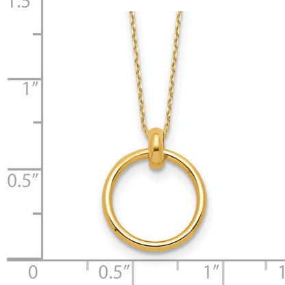 10K Yellow Gold Polished Circle Necklace