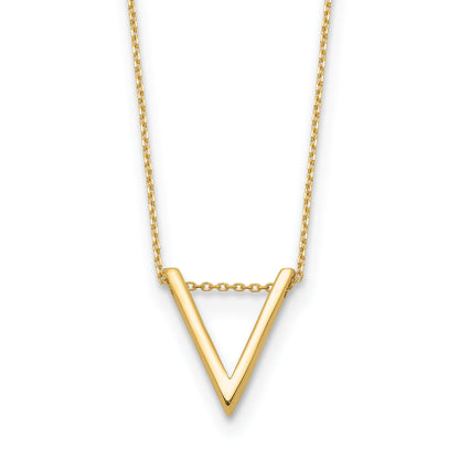 10K Yellow Gold Polished V Necklace