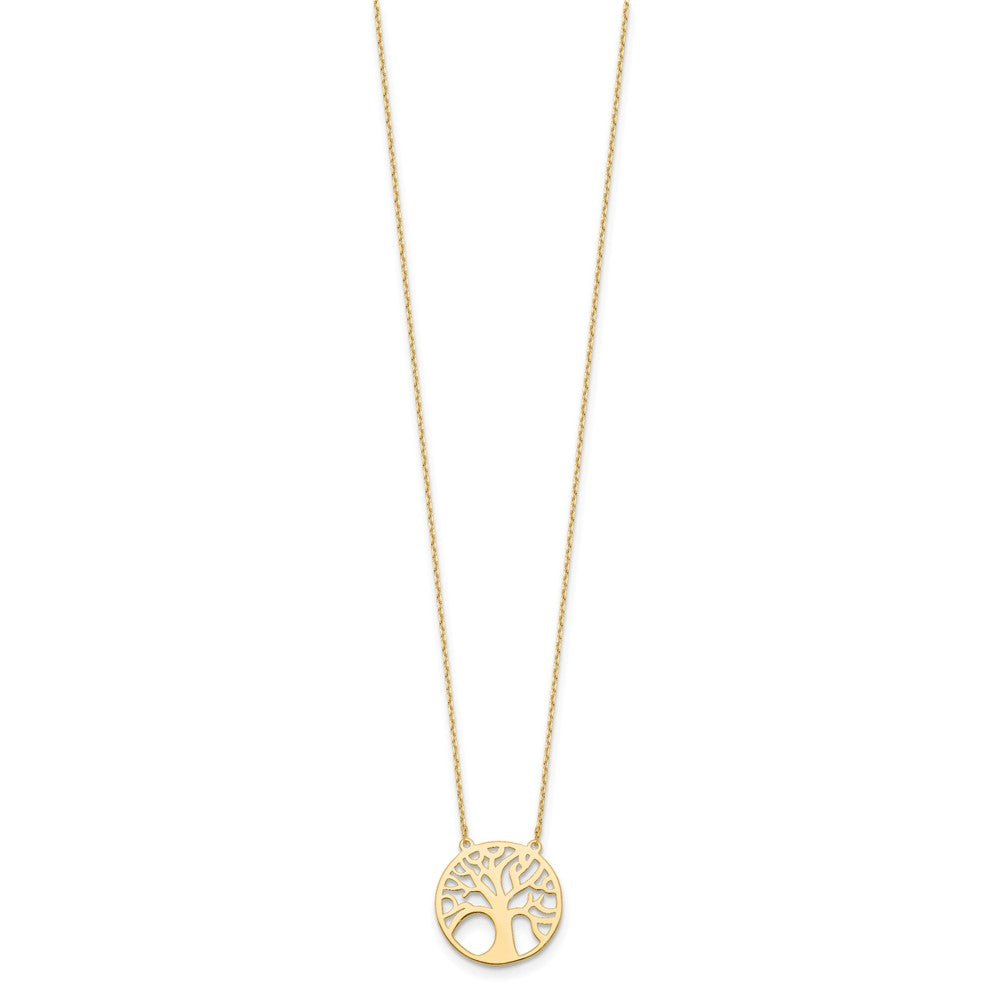 10K Yellow Gold Polished Tree Of Life Necklace