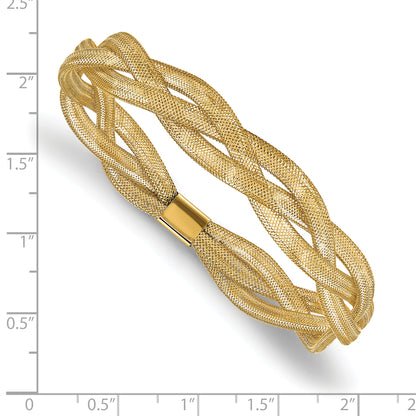 10K Yellow Gold Fancy Stretch Bangle Bracelet