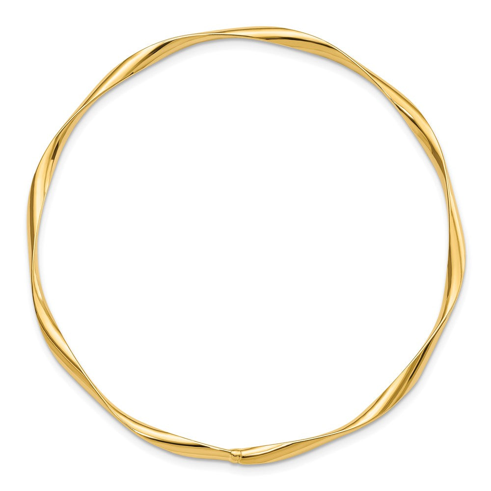 10K Yellow Gold Polished Twisted Slip On Bangle