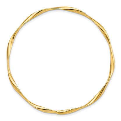 10K Yellow Gold Polished Twisted Slip On Bangle