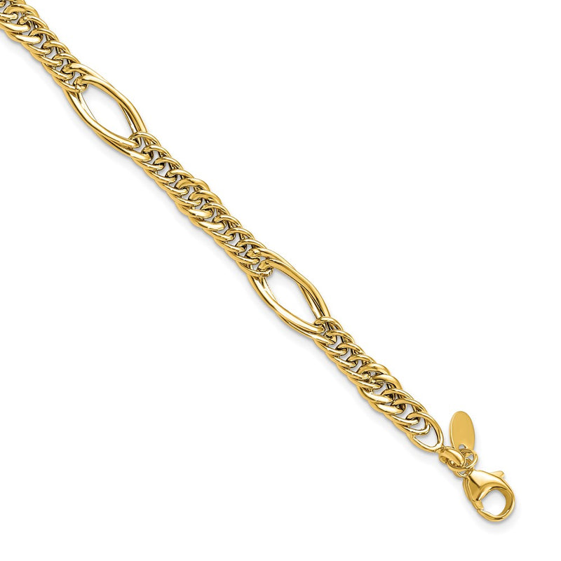 10K Yellow Gold Polished Fancy Link Bracelet