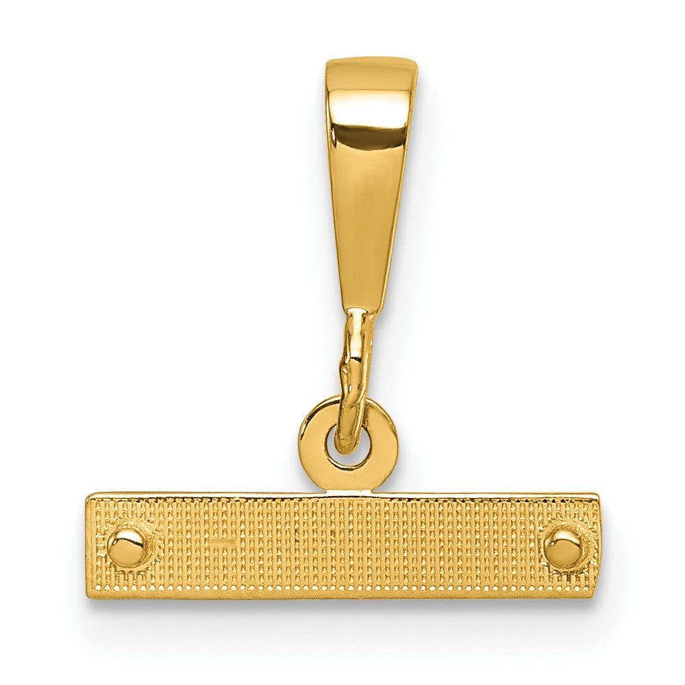 10K Yellow Gold 10Ky Casted Large Diamond Cut Top Charm