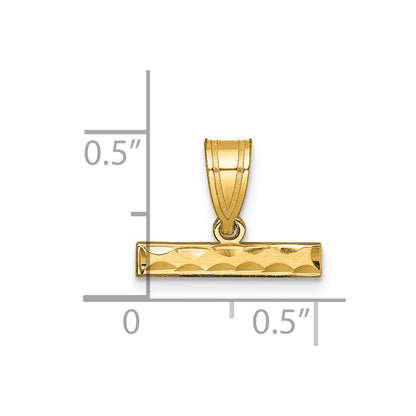 10K Yellow Gold 10Ky Casted Large Diamond Cut Top Charm