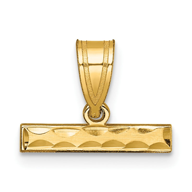 10K Yellow Gold 10Ky Casted Large Diamond Cut Top Charm
