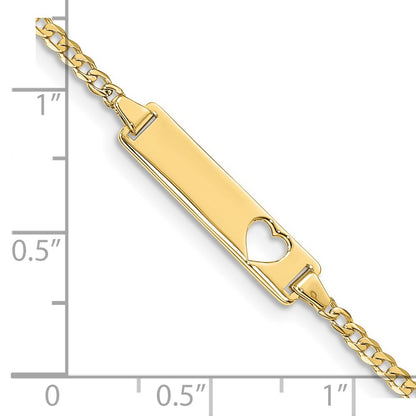 10K Yellow Gold Flat Curb Link Id Chain Bracelet