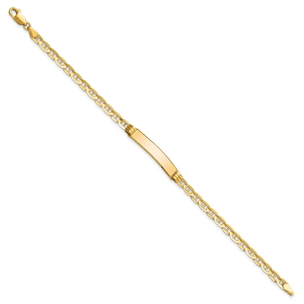 10K Yellow Gold Anchor Link Id Chain Bracelet
