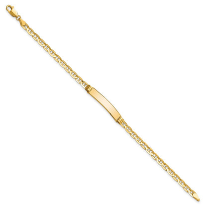 10K Yellow Gold Anchor Link Id Chain Bracelet
