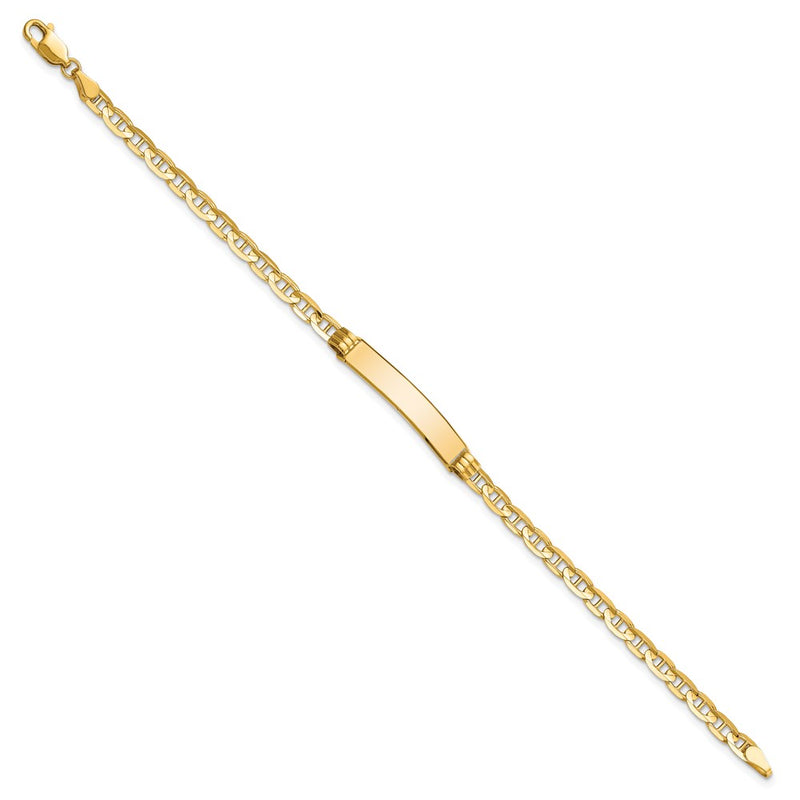 10K Yellow Gold Anchor Link Id Chain Bracelet