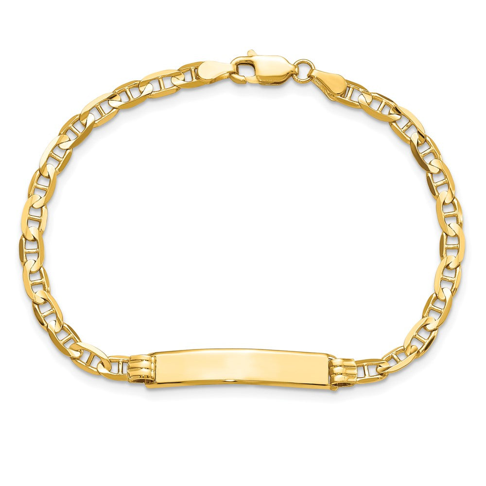 10K Yellow Gold Anchor Link Id Chain Bracelet