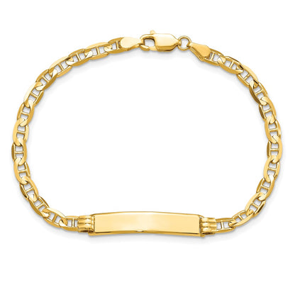 10K Yellow Gold Anchor Link Id Chain Bracelet