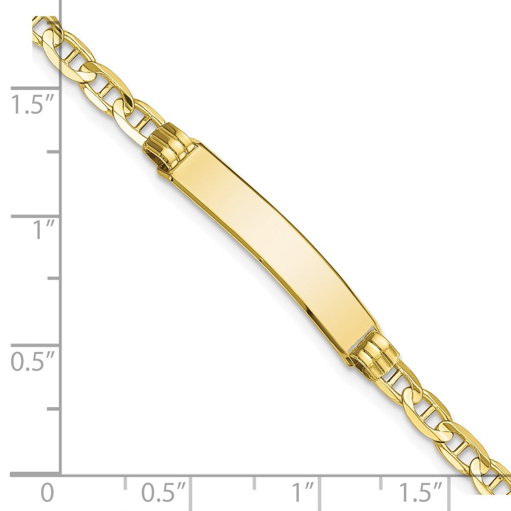 10K Yellow Gold Anchor Link Id Chain Bracelet