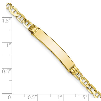 10K Yellow Gold Anchor Link Id Chain Bracelet