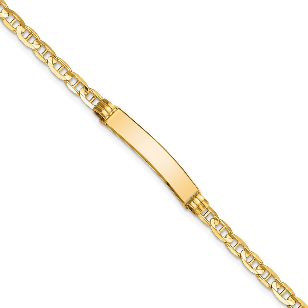 10K Yellow Gold Anchor Link Id Chain Bracelet